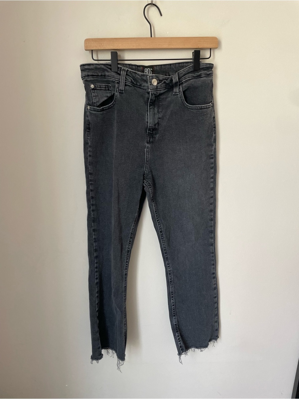 BDG Washed Black Kick Flare High Rise Cropped Jeans Size 29